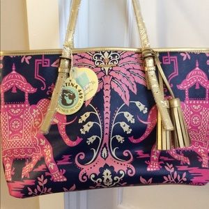 Spartina 449 Pink Elephant Tote-new with tag